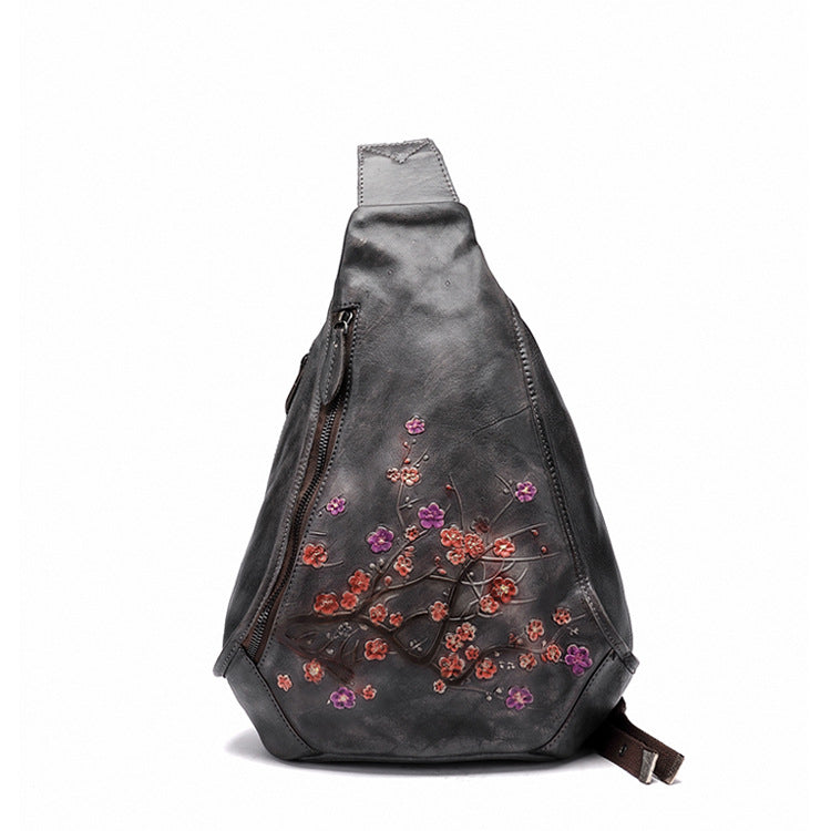 Retro Hand-Polished Leather Three-Use Shoulder Chest Bag