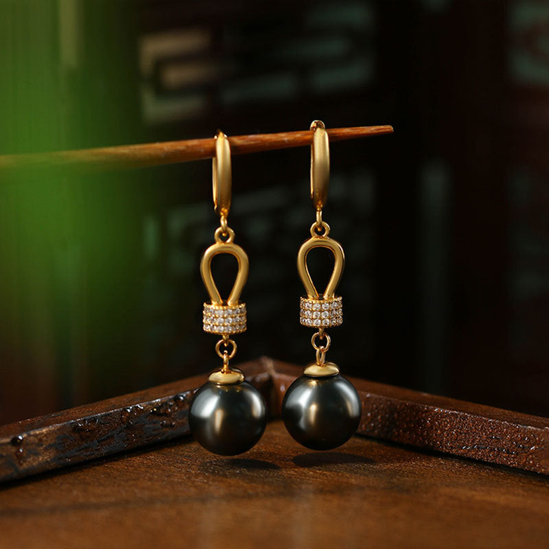 Light Luxury Vintage Pearl French Style Long Earrings for Women