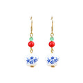 Blue and White Porcelain Hand-made Earrings for Women