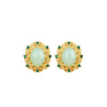 Female Joker Hollow Imitation Jade Earrings - High - end and Exquisite