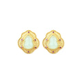 S925 Sterling Silver Gold Plated Imitation Hetian Jade Fulu Gourd Earrings for Women