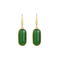 Mirror Oval Simple Design Imitation Jade Earrings for Women