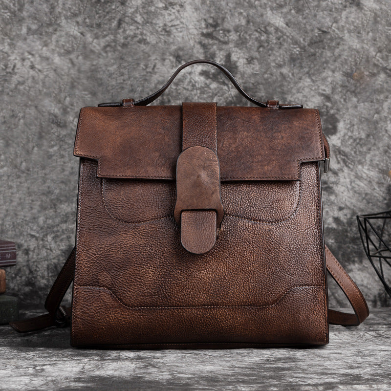 Tiktok Popular First Layer Cowhide Retro Women's Shoulder Crossbody Bag