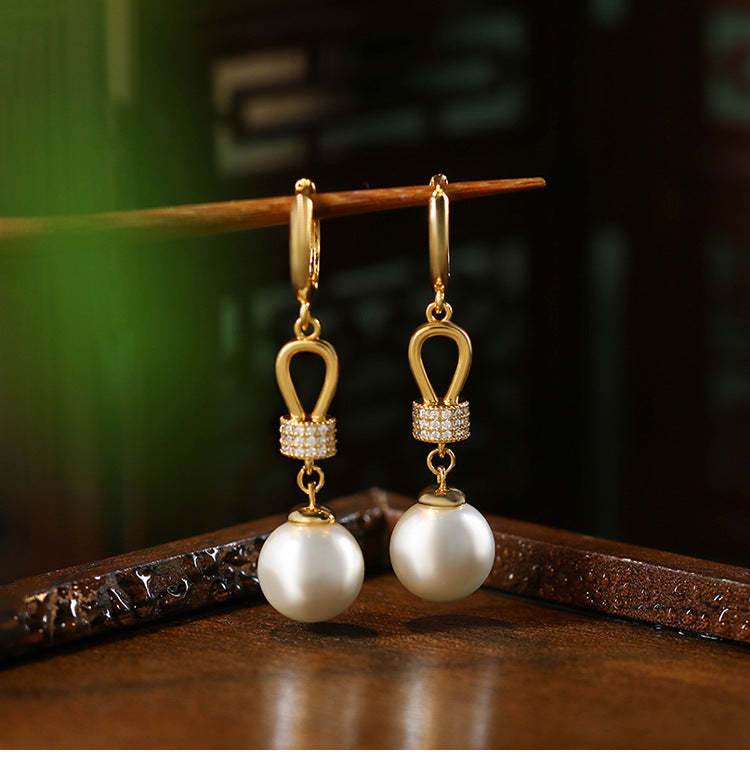 French Retro Pearl & Diamond Women's Earrings - High-end, Elegant & Sweet