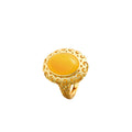 Ancient Gold-plated Beeswax Xiangyun Ruyi Filigold Hollow Egg Face Ring