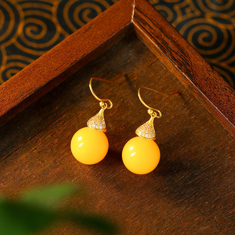 Imitation Beeswax Earrings Niche Design Summer Earrings