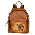 First layer cowhide large capacity vegetable tanned leather women's handmade backpack