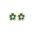 925 Silver Needle Gold Plated Glaze Camellia Pearl Earrings - Niche, High-end & All-match