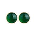 Real Gold Electroplated 925 Silver Needle Imitation Green Agate Zircon Earrings for Women