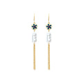 Baroque Alien Imitation Pearl Silver Pin Enamel Gradient Tassel Earrings