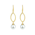 18k Crystal Pearl Geometric Commuter Earrings