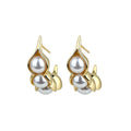 Elliot S925 Silver Gold-plated Crystal Pearl Retro Round Bead Earrings for Women