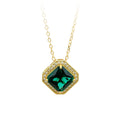 Fashion Simple Grandmother Green Chen Stone Versa Color Gold Plated Niche Necklace