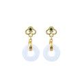 Palace Style Retro Safe Buckle Imitation Jade Xiangyun Earrings for Women