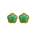 925 Silver Needle Imitation Jade Plum Blossom Earrings