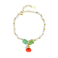 Vintage Colorful Dopamine Flower Handmade Pearl Bracelet All-match