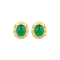 Imitation Hetian Jade 925 Silver Needle Agate Earrings with Hollow Pattern