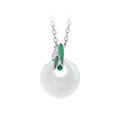Natural White Chalcedony Bamboo Pendant for Women Clavicle Chain