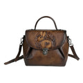 First layer cowhide multi-purpose retro embossed hand-brushed messenger bag