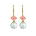Pearl Monet Oil Painting Earrings, Baroque Style, Elegant Women's Earrings