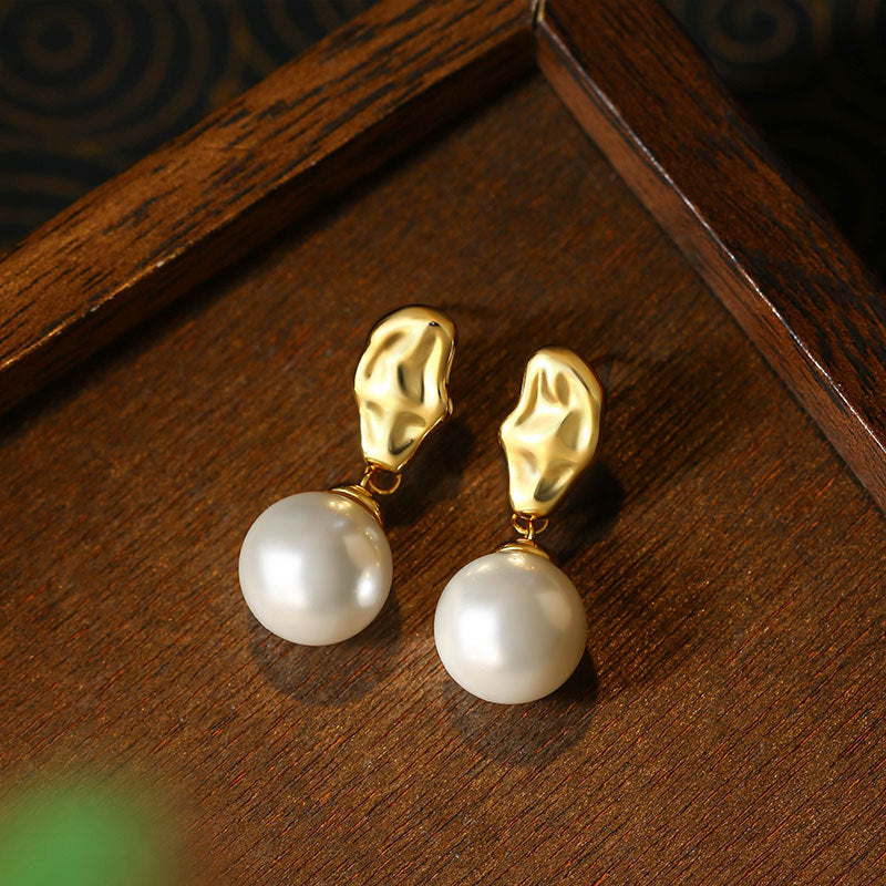 Women's Pearl Irregular Geometric Earrings