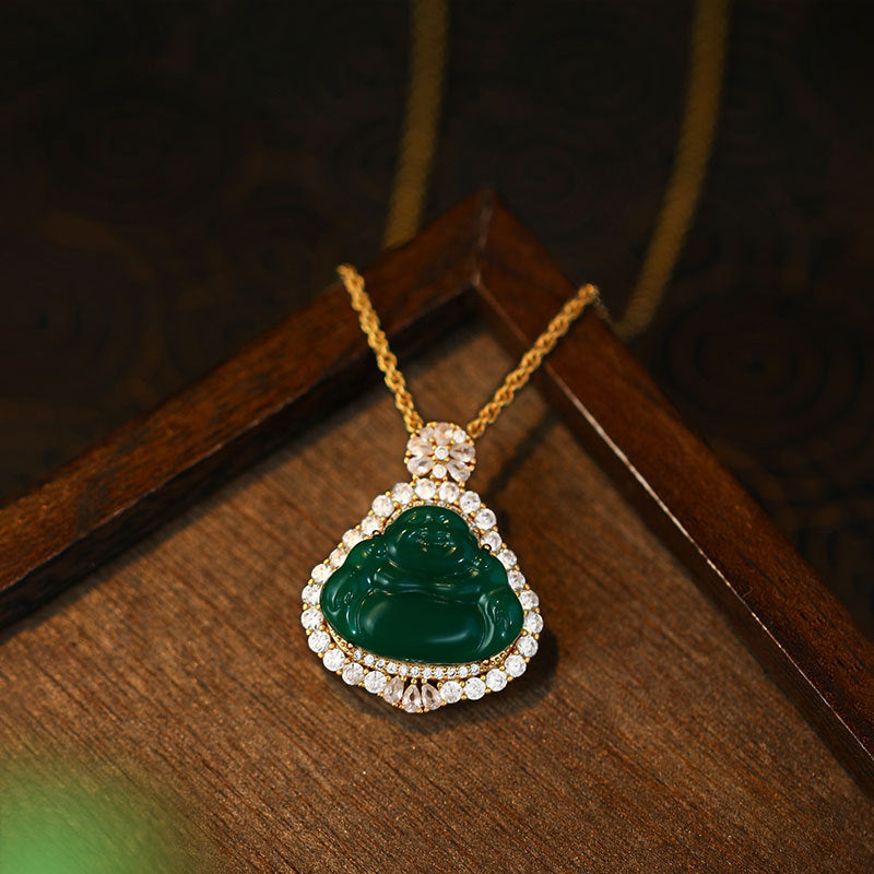 Maitreya Buddha Diamond Clavicle Chain All-match Pendant
