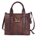 Top layer cowhide multi-purpose retro embossed hand-brushed vegetable tanned leather shoulder bag