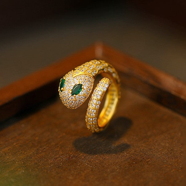 Snake Zodiac Ring, Simple Opening, Fashion Niche