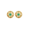 Green Chalcedony Earrings with Gold Craft, S925 Silver Needle Inlay, Light Luxury and All-match