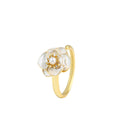 French Retro Niche Camellia Index Finger Ring for Women