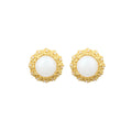 925 Silver Sweet Flower Imitation Jade Earrings