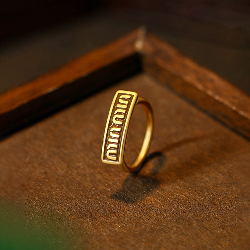 Maillard Style Brown Oil Drop Finger Ring Retro Design High Level Ring