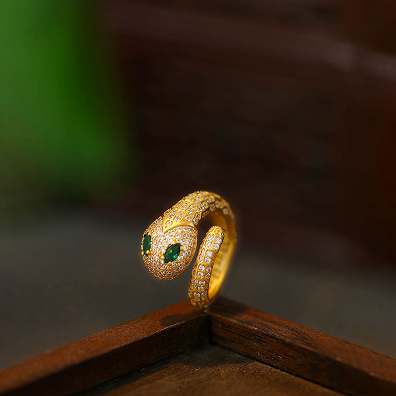 Snake Zodiac Ring, Simple Opening, Fashion Niche