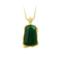 Mirror technology antique bamboo peace report square imitation Hetian jade clavicle necklace