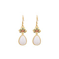 925 Silver Needle Lotus Earrings, Enamel Vintage Design for Women