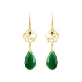 Flower Blossom Rich Water Drop Niche Unique Antique Ear Hook Earrings