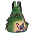 Vintage First Layer Cowhide Multi-Purpose Leather Backpack with Color Printing and Hand-Wiped Vegetable Tanning