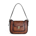 Women's Green Leather Vintage Handmade Underarm Shoulder Bag