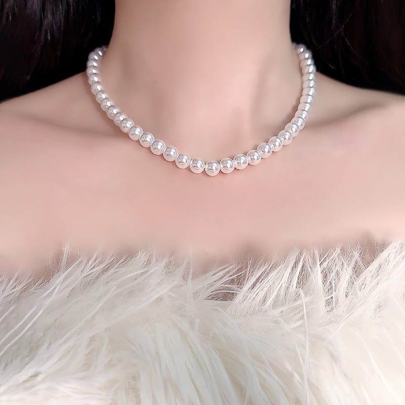 Shijia Pearl Necklace, French Style Clavicle Chain, Retro Niche Design