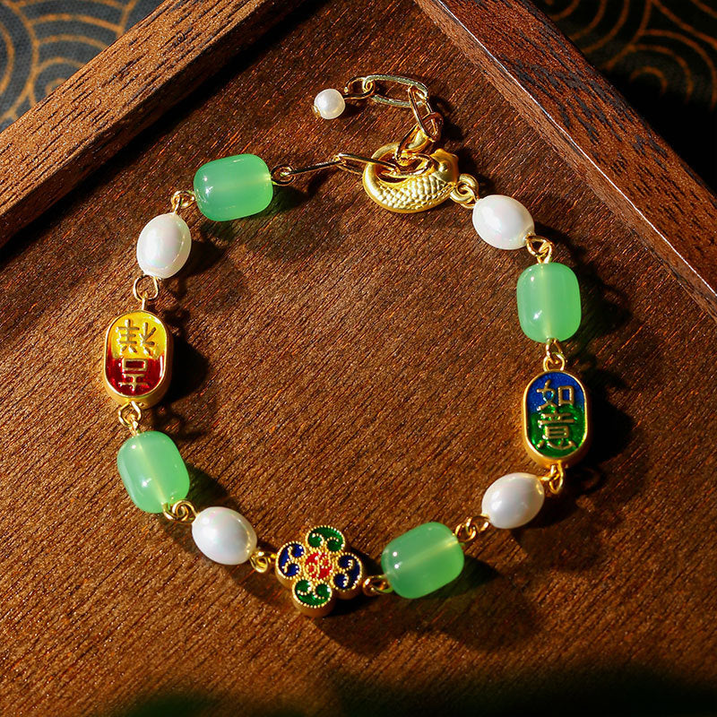 Glazed Beaded & Pearl Bracelet Wholesale