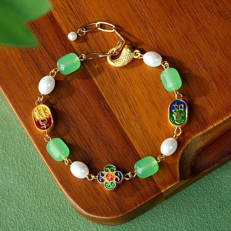 Glazed Beaded & Pearl Bracelet Wholesale
