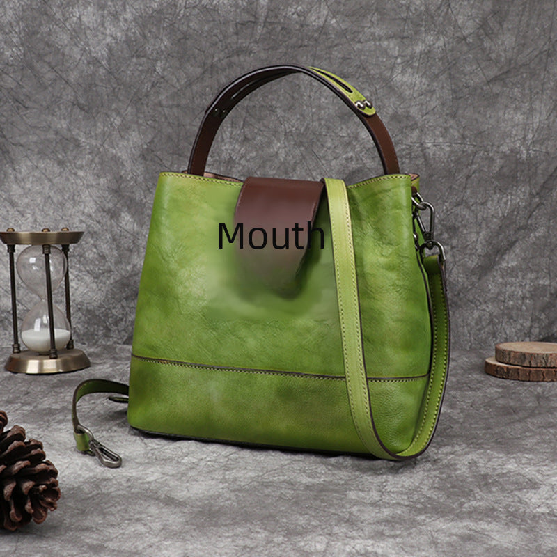 Retro Women's Genuine Leather Crossbody Shoulder Tote