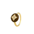 Maillard Port Style Vintage Brown Oil Dropping Women's French Style Finger Ring