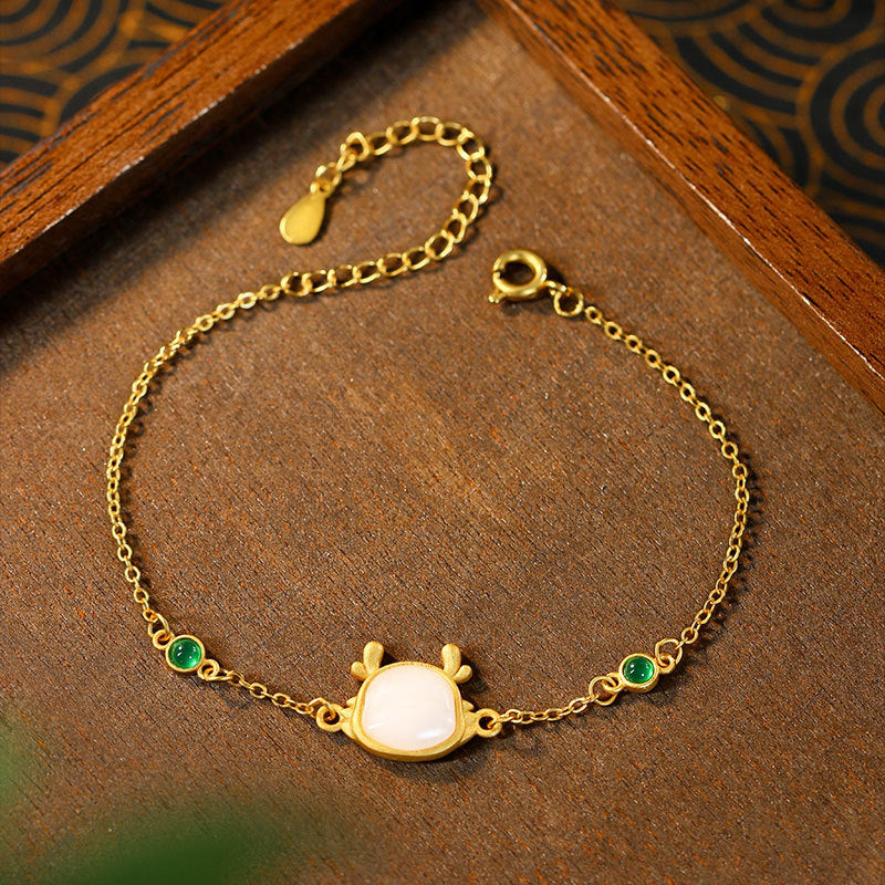 Yulong Nafu Female Cute Dragon Imitation Hetian Jade Bracelet Accessories Gift