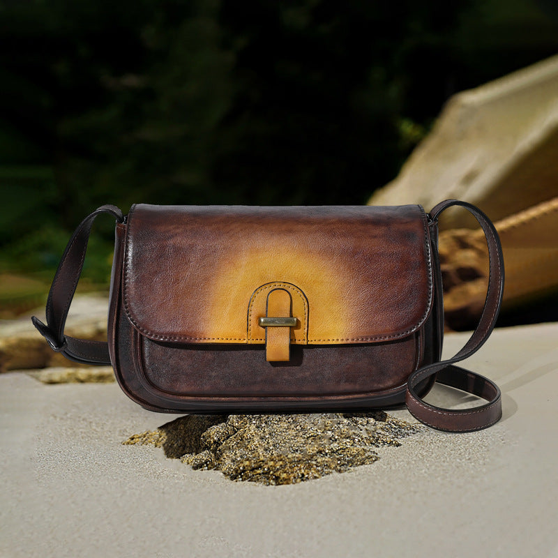 First layer cowhide large capacity women's shoulder bag