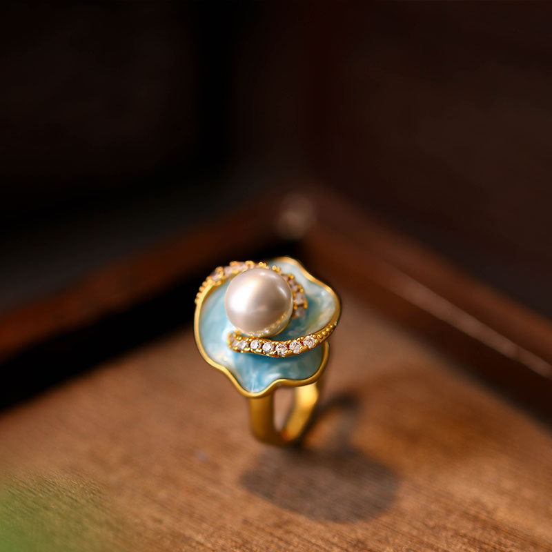 Mint Mambo Green Pearl Loose Ring for Women, All-match