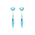 Filigold Gradient Enamel Imitation Pearl Antique Xiangyun Willow Leaf Tassel Earrings for Women
