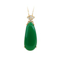 18K Gold Inlaid Green High Ice Imitation Jade Water Drop Pendant for Women - Ideal Mother Gift