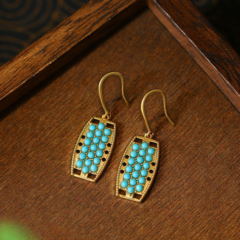 Original Design Real Gold Electroplating Imitation Turquoise Women's Earrings