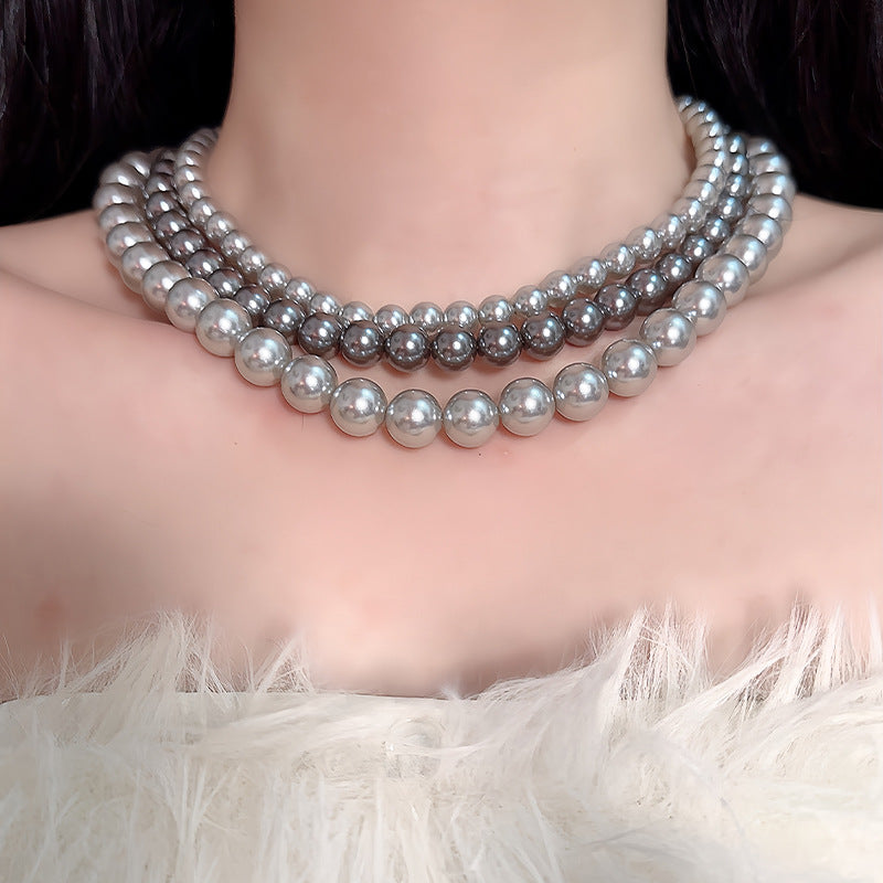 Shijia Pearl Necklace, French Style Clavicle Chain, Retro Niche Design